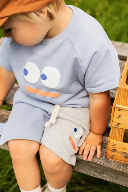 Sproet & Sprout Sweatshirt Raglan Smiley - Misty Blue