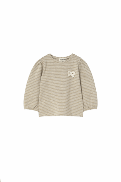 Cozmo Longsleeve Bow Florencia - Striped Ecru